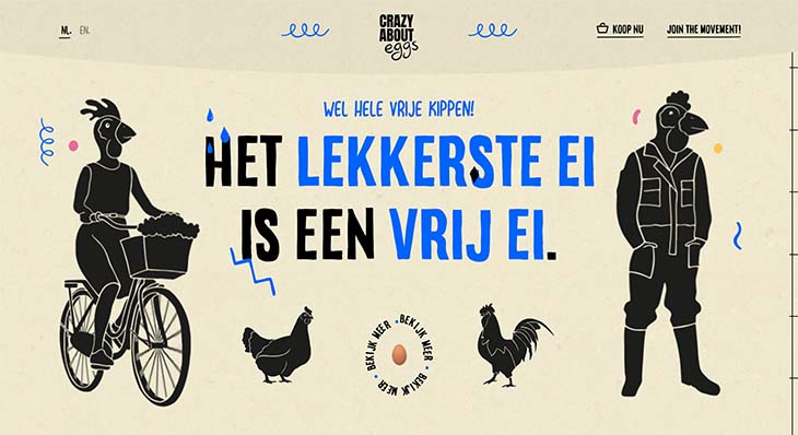 animation website design crazy about eggs